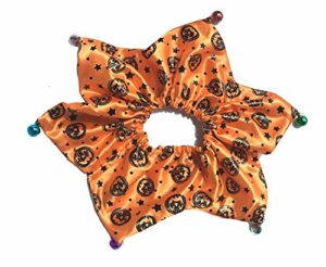 halloween pet holiday accessories dog halloween collar with bells, pumpkin large orange