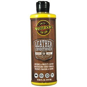 masterson's car care mcc_116_16 leather conditioner dry-to-the-touch - restores leather interiors, seats, boots, bags, apparel - protects against cracking and fading (16 oz)