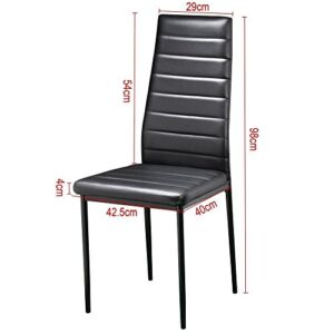 IDS Online Dining Side Chair with Foot Pad Black Modern Style PU Leather