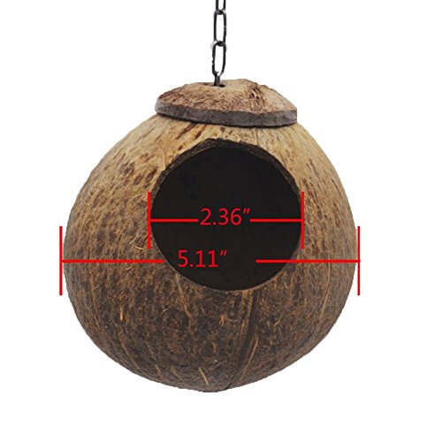 Natural Coconut Hideaway Parrot Birds Toys Decorative Bird Nest Cage House for Pet Parrot Budgies Parakeet Cockatiels Conure Canary Finch Pigeon Cage Hamster Rat (Nest Cage Only)