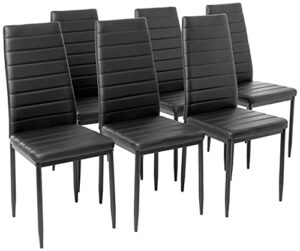ids online modern style with black pu leather dining side chair