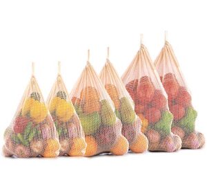 reusable produce bags, cotton mesh produce bags, onion mesh bag, 100% organic cotton, cloth produce bag grocery, vegetables bags for grocery shopping, cotton vegetables & fruits mesh bag 6 (2xl,2l,2m)