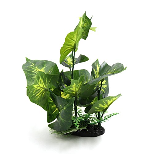 uxcell® Green Plastic Terrarium Tank Lifelike Plant Decorative Ornament for Reptiles Amphibians