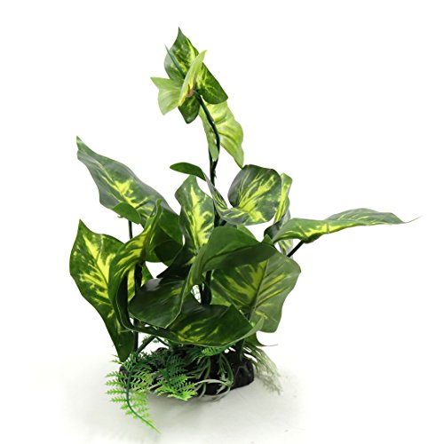 uxcell® Green Plastic Terrarium Tank Lifelike Plant Decorative Ornament for Reptiles Amphibians