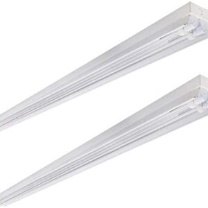 BRILLIHOOD 2-Pack 8FT LED Shop Light, 80W (190W Equiv.), 8000LM LED Garage Light, 6000K (Cool White), T8/T12 Fluorescent Light Fixture for Warehouse, Supermarket, Workshop Office