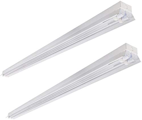 BRILLIHOOD 2-Pack 8FT LED Shop Light, 80W (190W Equiv.), 8000LM LED Garage Light, 6000K (Cool White), T8/T12 Fluorescent Light Fixture for Warehouse, Supermarket, Workshop Office