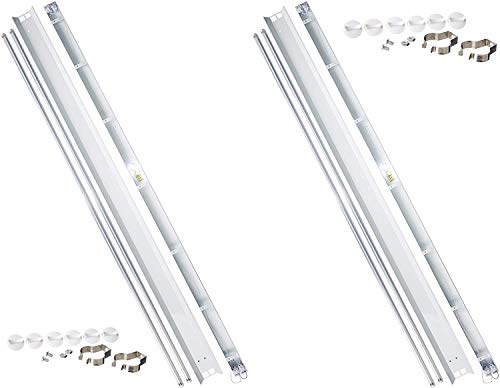 BRILLIHOOD 2-Pack 8FT LED Shop Light, 80W (190W Equiv.), 8000LM LED Garage Light, 6000K (Cool White), T8/T12 Fluorescent Light Fixture for Warehouse, Supermarket, Workshop Office