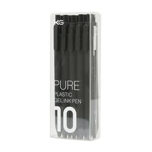 kaco pure black 0.5mm extra fine point retractable gel ink pen,pack of 10