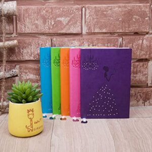 SEEHAN A5 Lined Notebook Planner Travel Journal Leather Notebook for Girls Women Princess Butterfly Journal Notebook Diary, A5 Ruled Writing Notebook Lined Note Pads Purple Journal 240 Pages