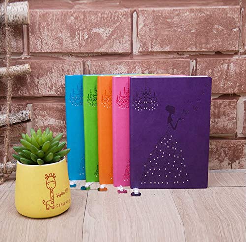 SEEHAN A5 Lined Notebook Planner Travel Journal Leather Notebook for Girls Women Princess Butterfly Journal Notebook Diary, A5 Ruled Writing Notebook Lined Note Pads Purple Journal 240 Pages