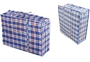 stevenynn set of 2 large laundry moving bags with zipper and handles!size23x23x5.7/18x19x4.7 great for travel,laundry,shopping,storage,moving! (blue)
