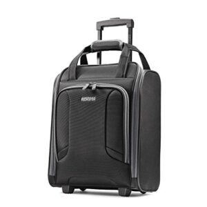 american tourister 4 kix expandable softside luggage, black/grey, underseater