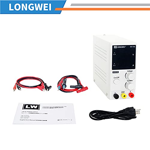 DC Power Supply Variable,0-30 V / 0-10 A LW-K3010D Adjustable Switching Regulated Power Supply Digital,with Alligator Leads US Power Cord Used for Spectrophotometer and lab Equipment Repair