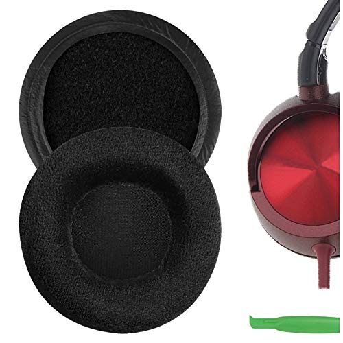 Geekria Comfort Velour Replacement Ear Pads for Sony DR-BT101, ZX300, ZX100, DR-ZX102DPV, S500 Headphones Ear Cushions, Headset Earpads, Ear Cups Cover Repair Parts (Black)