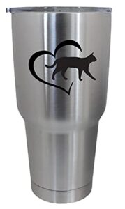 epic designs cup drinkware tumbler sticker - cat love paw prints dog animal lover pets - cool sticker decal