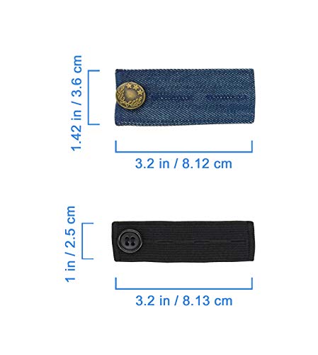 Adjustable Elastic Pants Waist Extenders and Jeans Extender (8 Pack)