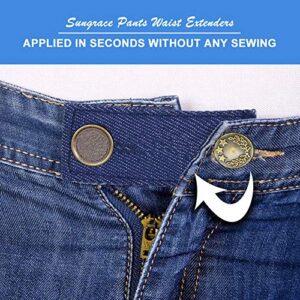 Adjustable Elastic Pants Waist Extenders and Jeans Extender (8 Pack)