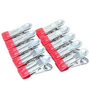 svaitend clothes pins for laundry clips, 20 pcs clothes clamps,multifunctional windproof clothes clip, utility clips drying pegs clamps for clothesline outdoor kitchen food bag (red)