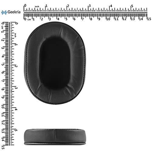 Geekria QuickFit Replacement Ear Pads for Sony Turtle Beach Skullcandy and Other Mid-Sized Over-Ear Headphones Ear Cushions, Headset Earpads, Ear Cups Cover Repair Parts (Black)