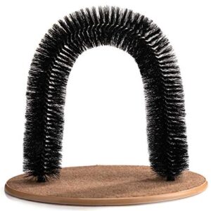 hollypet cat arch self groomer massager, cat arch brush toy, pet back grooming and massaging , pet scratcher pads hair cleaner