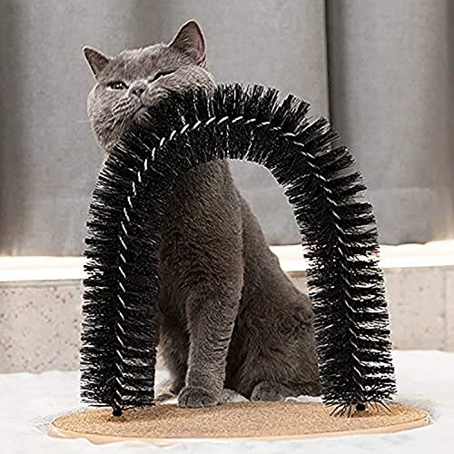 Hollypet Cat Arch Self Groomer Massager, Cat Arch Brush Toy, Pet Back Grooming and Massaging , Pet Scratcher Pads Hair Cleaner