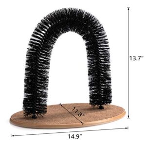 Hollypet Cat Arch Self Groomer Massager, Cat Arch Brush Toy, Pet Back Grooming and Massaging , Pet Scratcher Pads Hair Cleaner