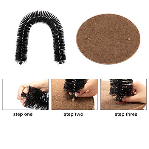 Hollypet Cat Arch Self Groomer Massager, Cat Arch Brush Toy, Pet Back Grooming and Massaging , Pet Scratcher Pads Hair Cleaner