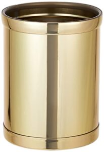 kraftware mylar round wastebasket, 8 quart, polished brass color