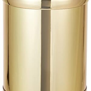 Kraftware Mylar Round Wastebasket, 8 Quart, Polished Brass Color