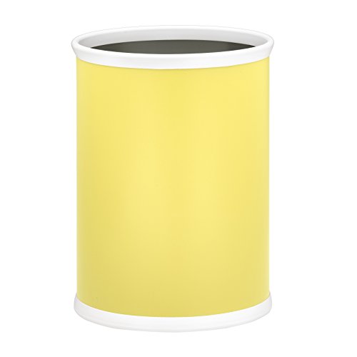 Kraftware Fun Colors Oval Waste Basket, 14", Yellow/Lemon