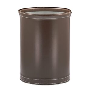 kraftware grant signature home stitched chocolate waste basket, 14", brown