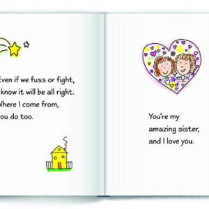 Blue Mountain Arts Little Keepsake Book "Hey, Sister …You Are Amazing and I Love You" 4 x 3 in. Mini-Book Is a Perfect Birthday or "Just Because" Gift Book for a Big or Little Sister, by Ashley Rice