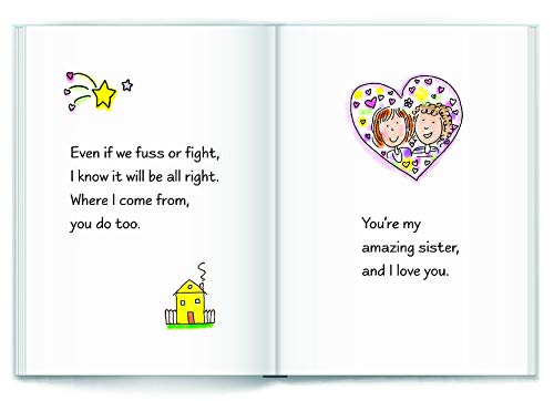Blue Mountain Arts Little Keepsake Book "Hey, Sister …You Are Amazing and I Love You" 4 x 3 in. Mini-Book Is a Perfect Birthday or "Just Because" Gift Book for a Big or Little Sister, by Ashley Rice