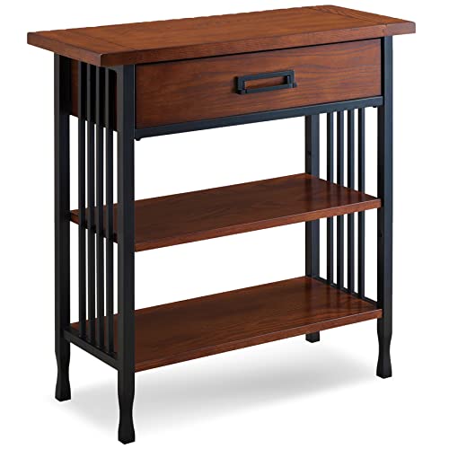 Leick Home SINCE 1912 Ironcraft Foyer Bookcase with Drawer Storage