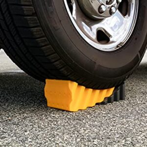 Camco Rv Curved Leveler With Chock - 2 Pack - Easy Drive-On Leveler Adds Up To 4" In Height (44425)