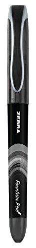 Zebra Pen Zensations Fountain Pen Set, Fine Point 0.6mm, Black Non-Toxic Ink, Stainless Steel Nib, Disposable, 2-Pack (04112)