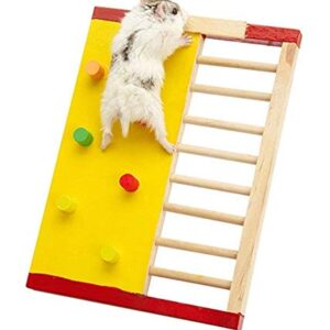 Hypeety Pet Hamster Colorful Wooden Climbing Wall and Ladder Molar Gerbil Rat Chinchillas Guinea Pig Small Animal Toy