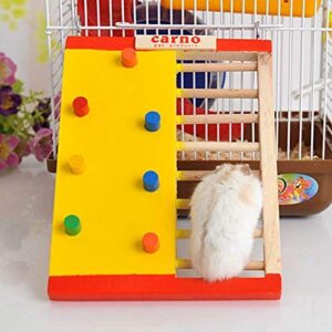 Hypeety Pet Hamster Colorful Wooden Climbing Wall and Ladder Molar Gerbil Rat Chinchillas Guinea Pig Small Animal Toy