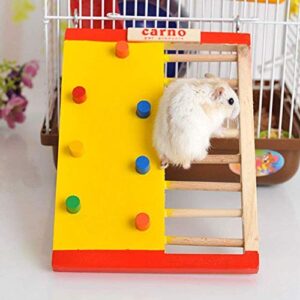 Hypeety Pet Hamster Colorful Wooden Climbing Wall and Ladder Molar Gerbil Rat Chinchillas Guinea Pig Small Animal Toy