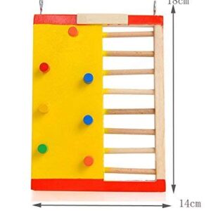 Hypeety Pet Hamster Colorful Wooden Climbing Wall and Ladder Molar Gerbil Rat Chinchillas Guinea Pig Small Animal Toy