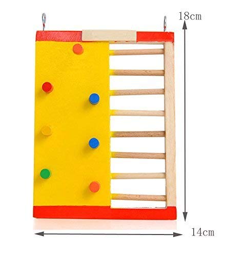 Hypeety Pet Hamster Colorful Wooden Climbing Wall and Ladder Molar Gerbil Rat Chinchillas Guinea Pig Small Animal Toy