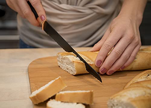 6 Piece Knife Set | 5 Beautiful Rose Gold Knives with Knife Block | Sharp Kitchen Knife Sets | Multiple Size, All Purpose Kitchen Knives | 8” Chef, Bread, & Carving Knife | Utility & Paring Knife