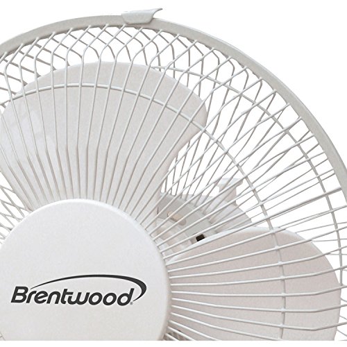 Brentwood Kool Zone F9DW 9" Oscillating Desk Fan, One Size, White