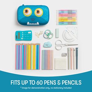 ZIPIT Wildlings Pencil Box for Kids | Pencil Case for School | Organizer Pencil Bag | Large Capacity Pencil Pouch (Blue)