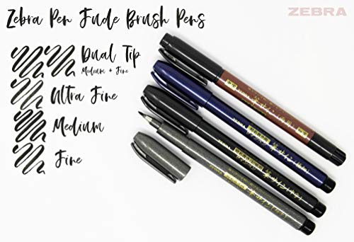 Zebra Pen Zensations Brush Pen, Brush Tip, Black Water-Resistant Ink, 1-Pack