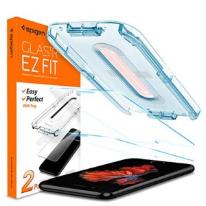 spigen tempered glass screen protector [glastr ez fit] designed for iphone 8 plus [5.5 inch] [case friendly] - 2 pack