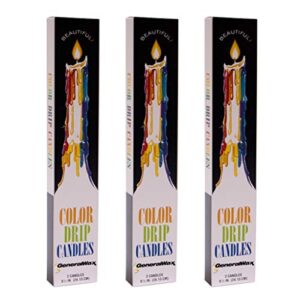 color drip candles, 3-pack (6 candles total)