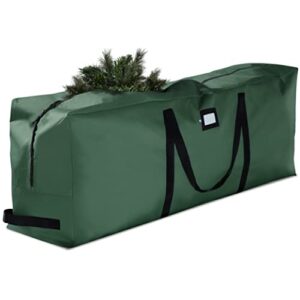 zober premium christmas tree storage bag - fits up to 9 ft tall artificial disassembled trees, durable handles & sleek dual zipper - holiday xmas bag made of tear proof 600d oxford - 5-year warranty