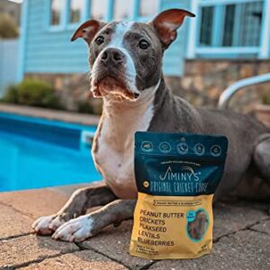 Jiminy's Cricket Treats - Hypoallergenic Dog Treats, 100% Made in The USA, Cricket Dog Treats, Gluten-Free, Sustainable, All Natural Dog Treats, High Protein - Peanut Butter & Blueberry, 6oz Bag