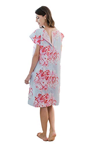 Gownies Designer Hospital Patient Gown, 100% Cotton, Hospital Stay (L/XL Size 10-16, Mae)